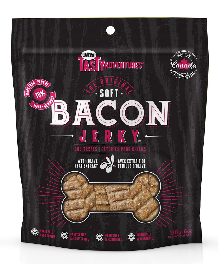 JAY'S TASTY Gâteries Chien Jerky de Bacon 170g