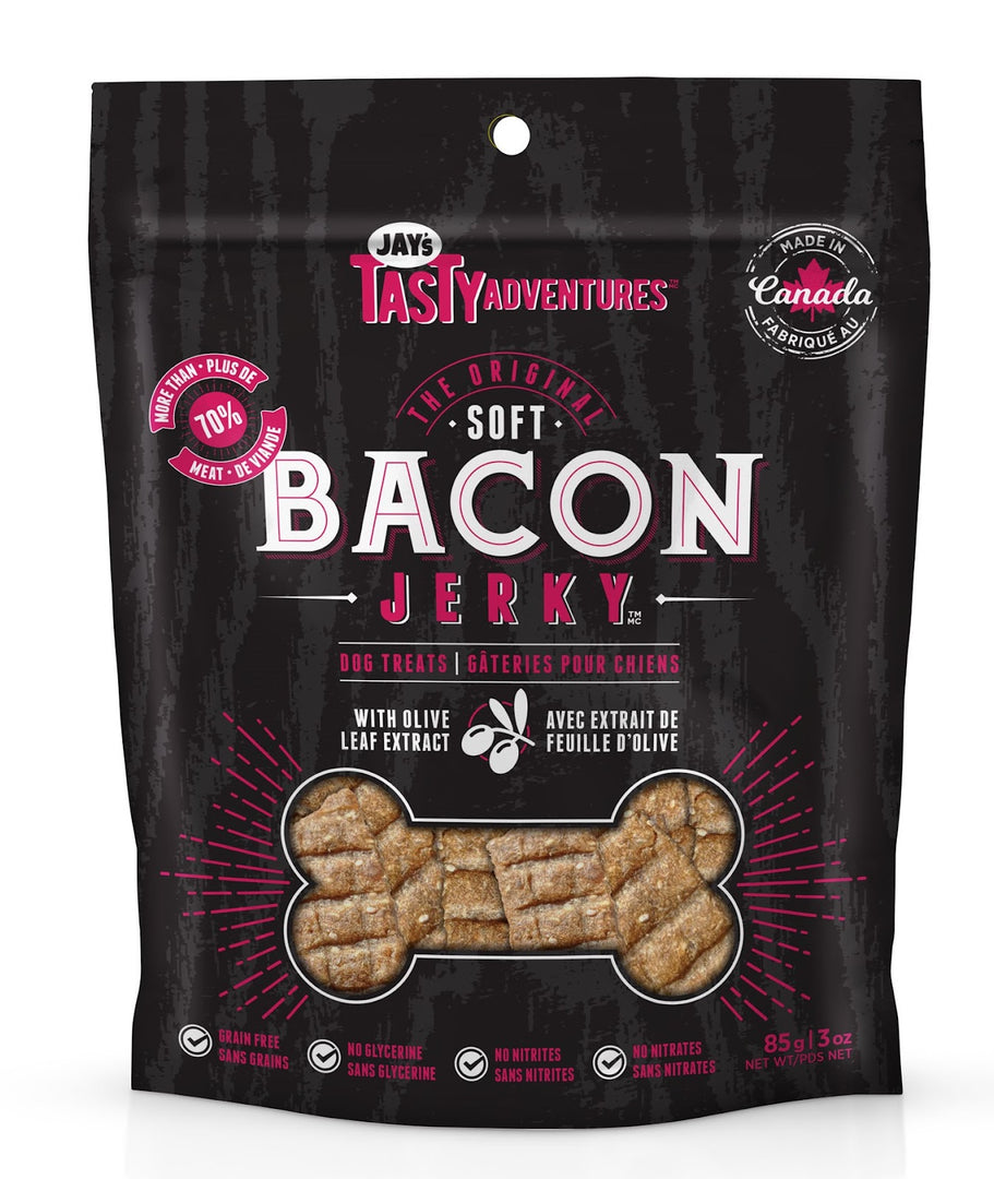 JAY'S TASTY Gâteries Chien Jerky de Bacon 85g