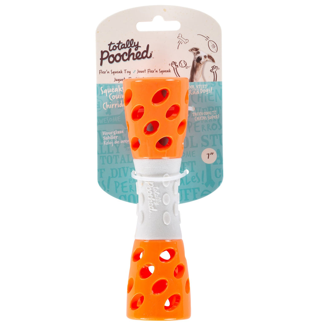 MESSY MUTTS Jouet Toss N' Stuff Sablier 7" Orange