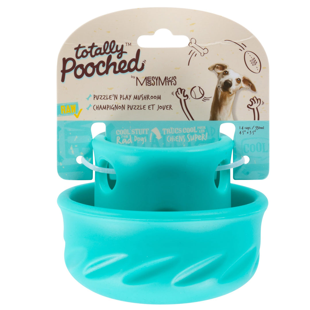 MESSY MUTTS Jouet Puzzle N' Play Champignon 4" Bleu