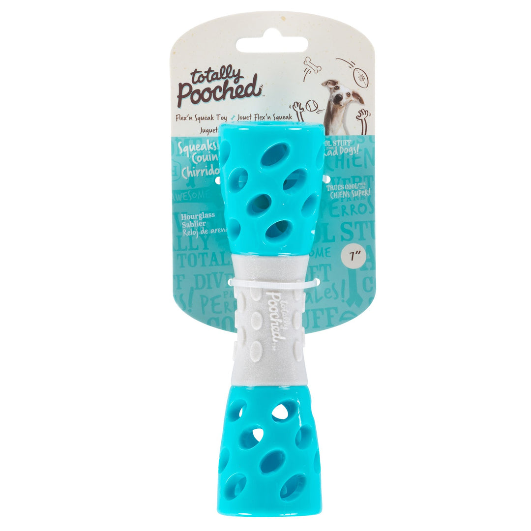 MESSY MUTTS Jouet Toss N' Stuff Sablier 7" Bleu