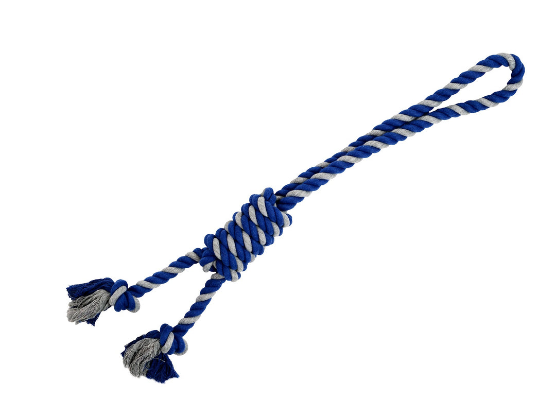 BUD'Z Jouet Chien Corde Boucle & Nœud 27.5" Gris & Bleu
