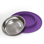 Voir l’image dans la galerie, MESSY CATS Bol Simple Inox Base Silicone Mauve

