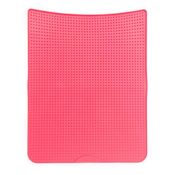 MESSY CATS Tapis Litière Silicone Rouge