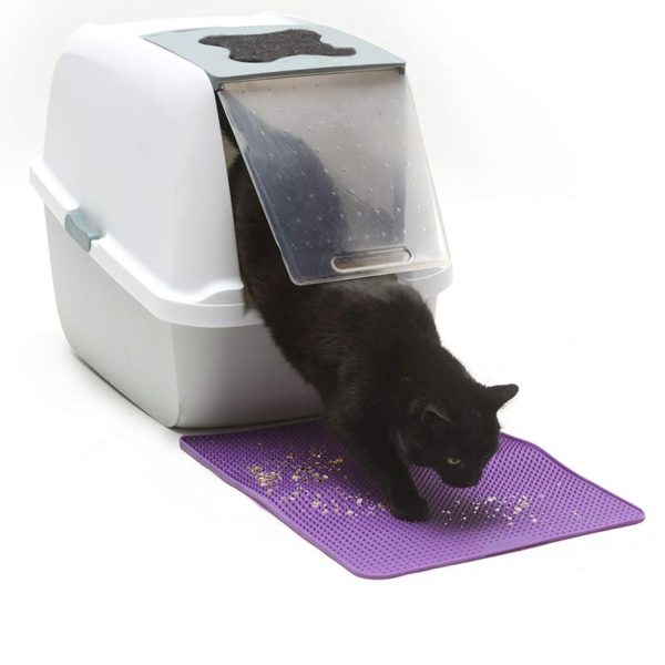 MESSY CATS Tapis Litière Silicone Mauve