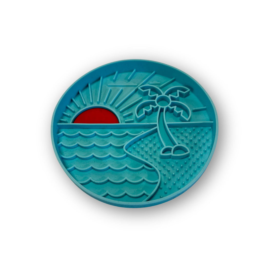 MESSY MUTTS Bol Alimentation Silicone Motif de Plage Turquoise