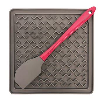 MESSY MUTTS Tapis Alimentation Spatule Gris M