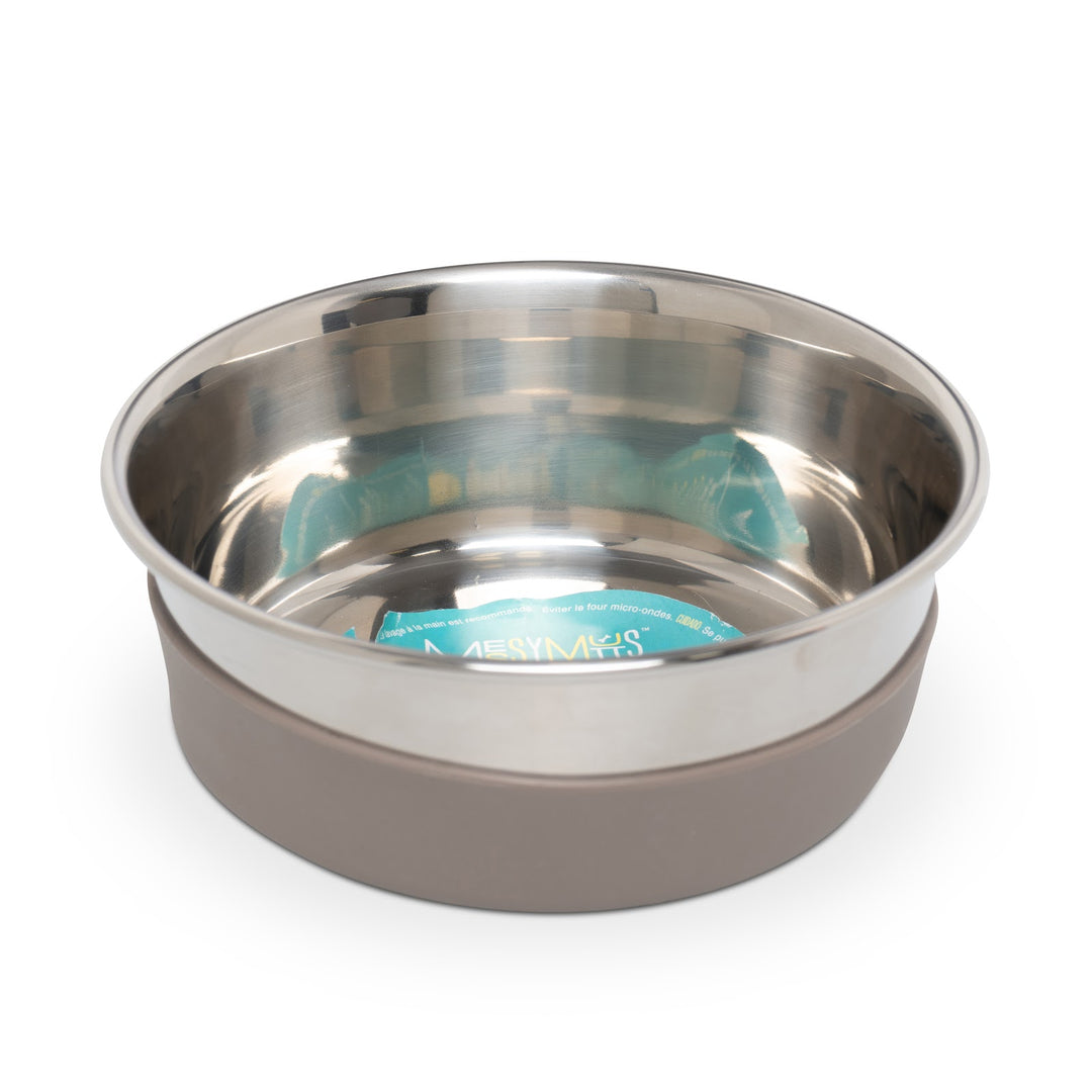 MESSY MUTTS Bol Inox Épais Antidérapante 2.5T Gris