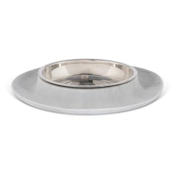 MESSY CATS Bol Simple Inox Base Silicone Gris Marbré