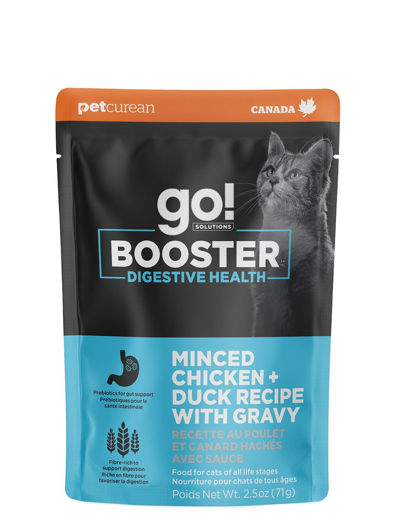 GO! BOOSTER Chat Santé Digestive, Poulet & Canard en Sauce SG 71g