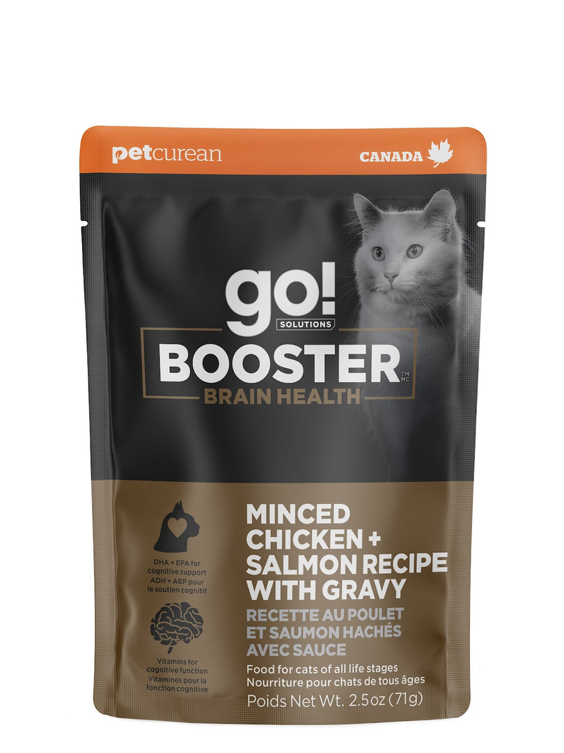 GO! BOOSTER Chat Santé Cérébrale Poulet & Saumon en Sauce SG 71g