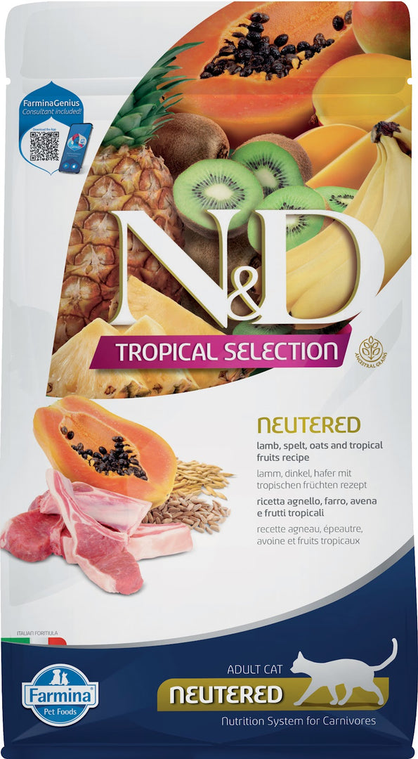 N&D TROPICAL Chat Stérilisé Agneau & Fruits Tropicaux 5kg
