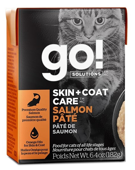 GO! Chat Tetra Pak Soins Peau & Pelage, Pâté Saumon 182g