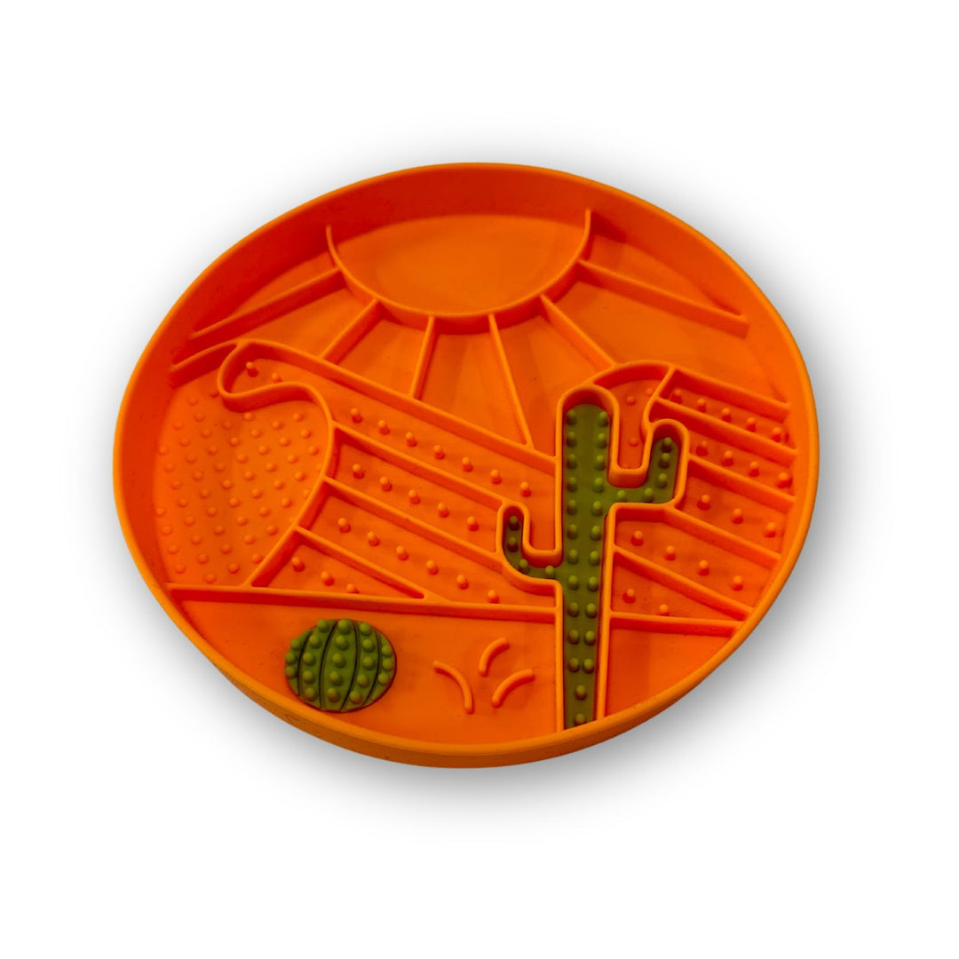 MESSY MUTTS Bol Alimentation Silicone Motif de Désert Orange