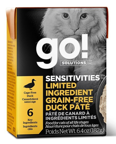 GO! SENSITIVITIES LID Chat Tetra Pak Pâté Canard SG 182g