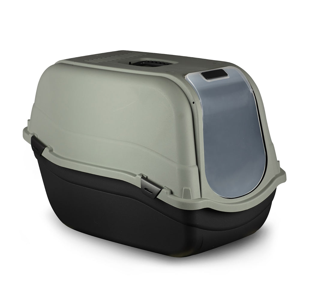 BERGAMO ROMEO Bac Litière Dome Maxi Taupe & Noir