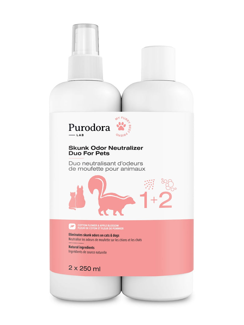 PURODORA Shampoing & Neutralisant Odeurs Moufette 237ml x2