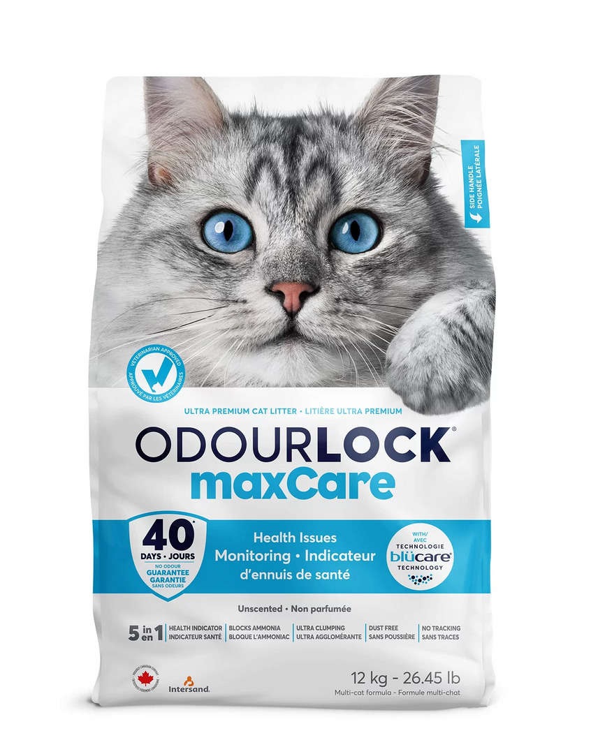 Intersand OdourLock Maxcare - Non Parfumée - Litière Agglomérante pour Chats