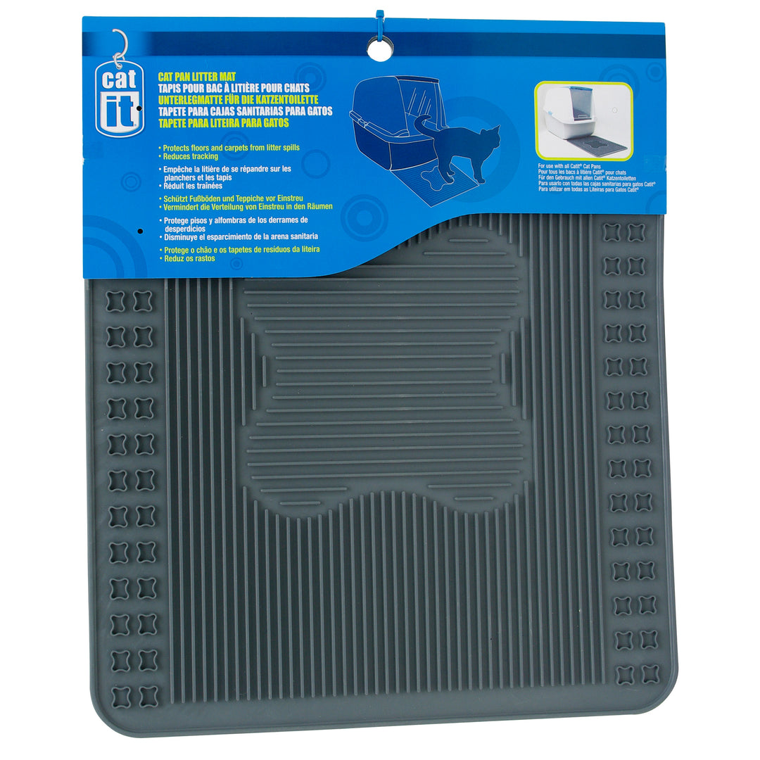 CATIT Tapis Bac à Litière Rectangulaire Gris