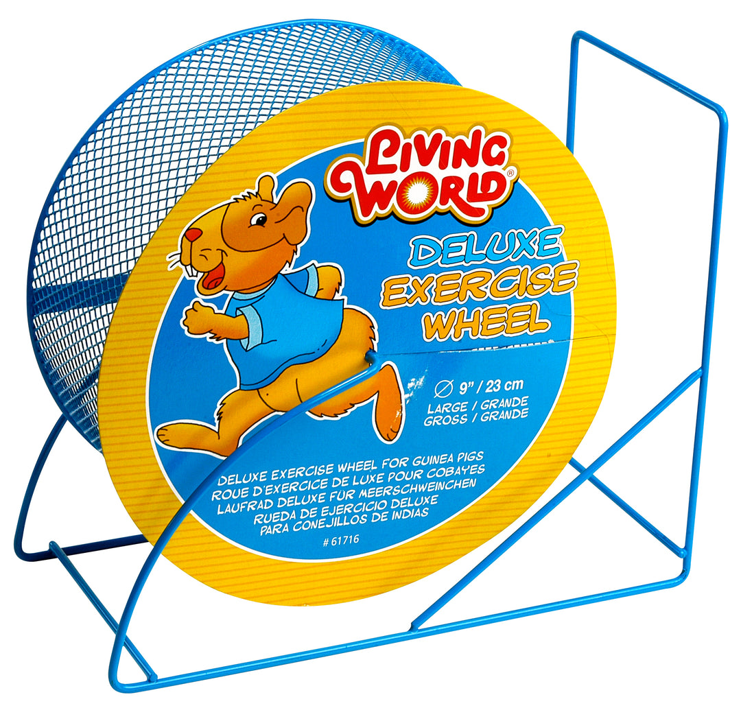 LW Jouet Rongeur Roue d'Exercise De Luxe Métal 9" Bleue