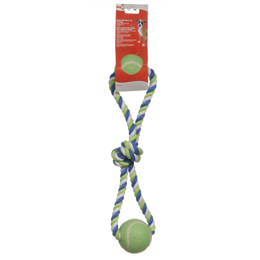 DOGIT Jouet Chien Boucle/2 Balles en Corde 18" Multicolore