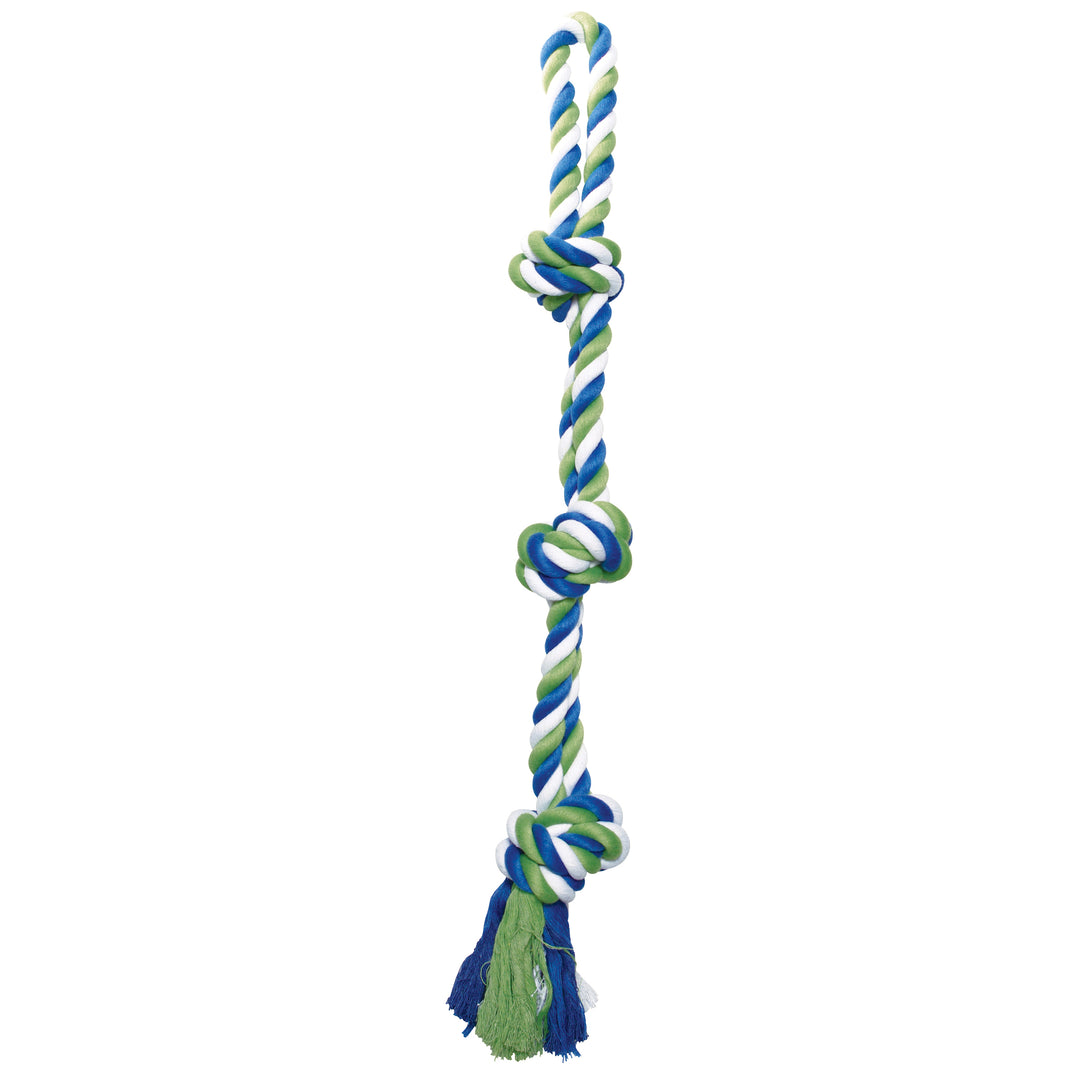 DOGIT Jouet Chien Boucle à 3 Noeuds en Corde 28" Multicolore