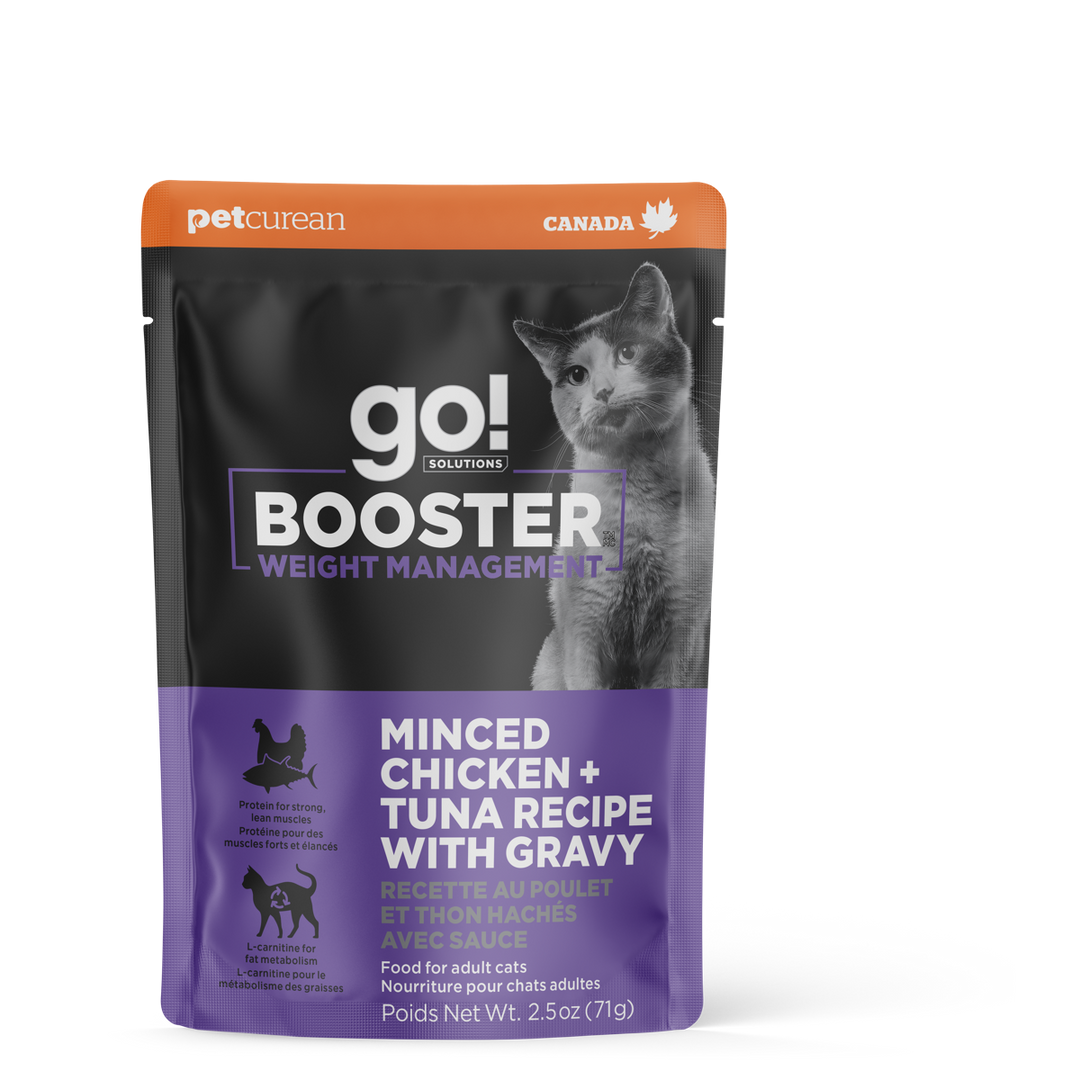GO! BOOSTER Chat Contrôle du Poids, Poulet & Thon en Sauce SG 71g