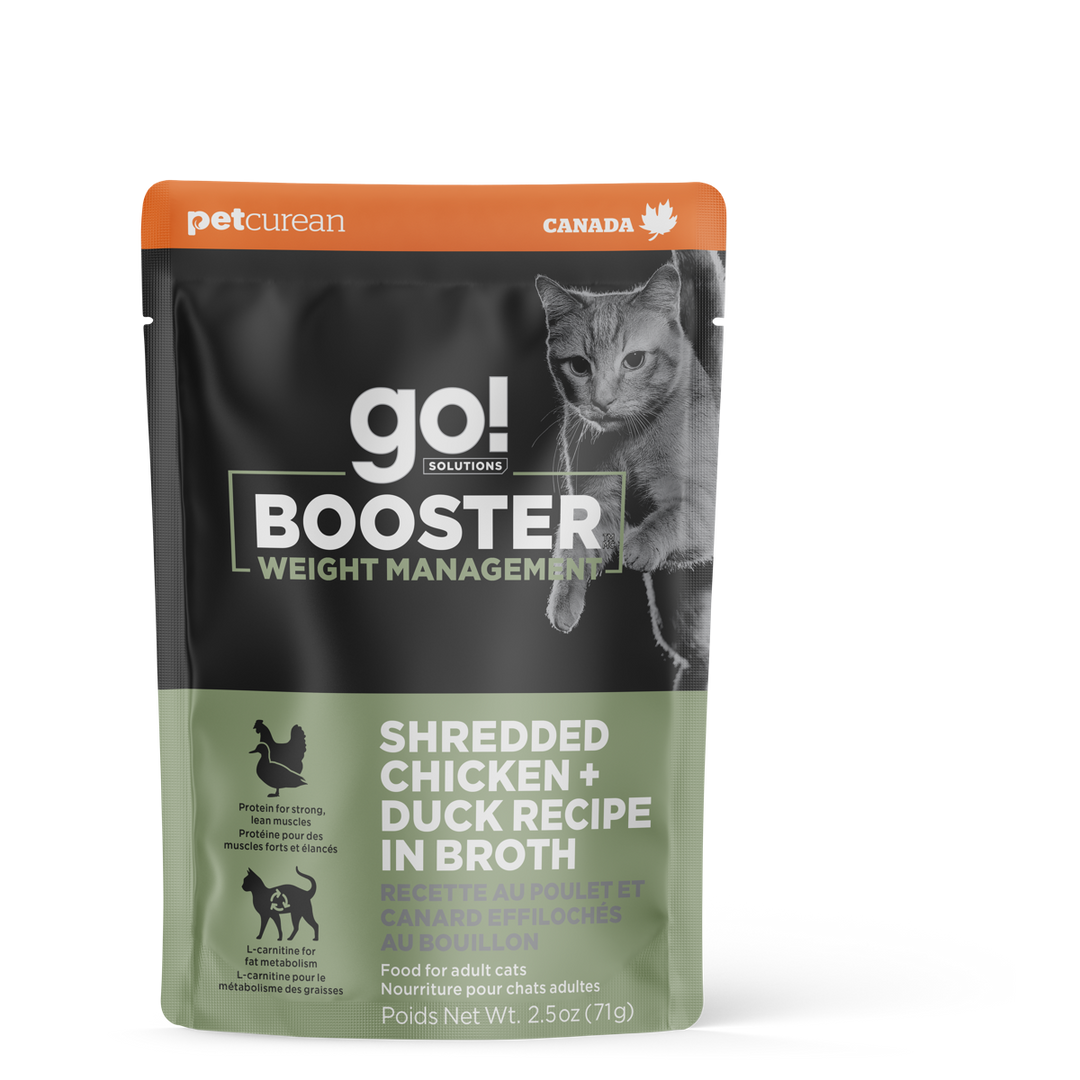 GO! BOOSTER Chat Contrôle du Poids, Poulet & Canard au Bouillon SG 71g