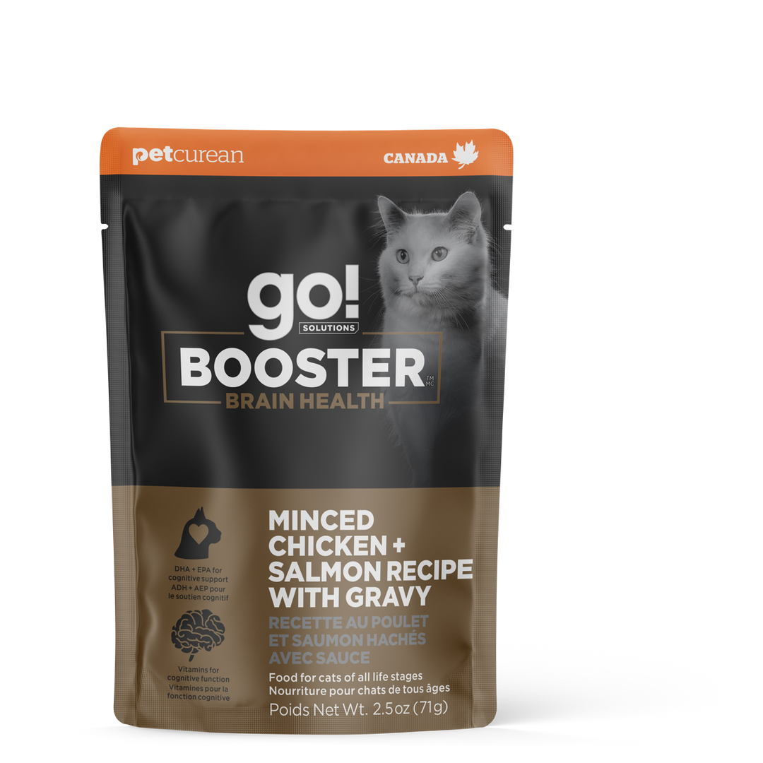 GO! BOOSTER Chat Santé Cérébrale Poulet & Saumon en Sauce SG 71g