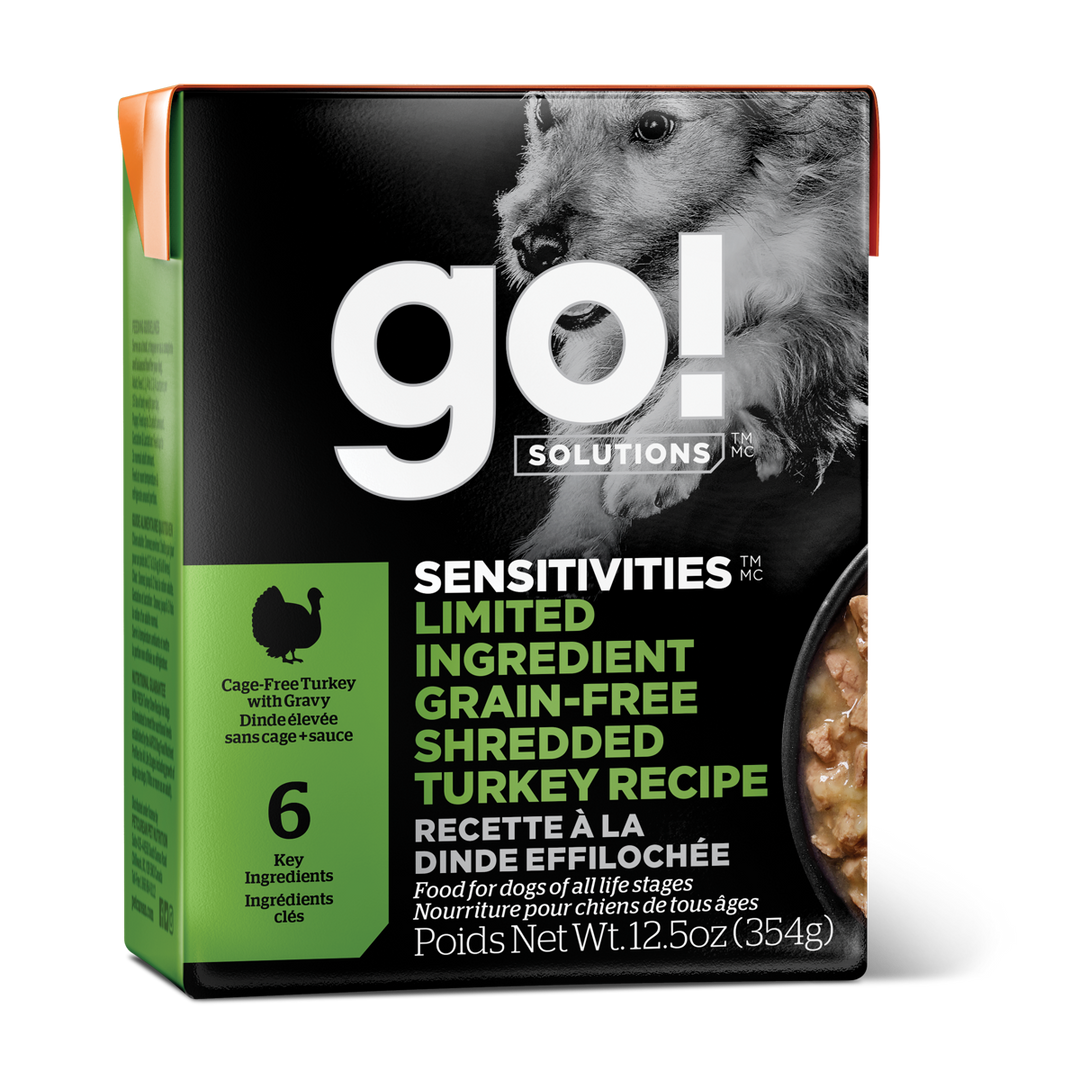 GO! SENSITIVITIES LID Chien Dinde Éffilochée 354g