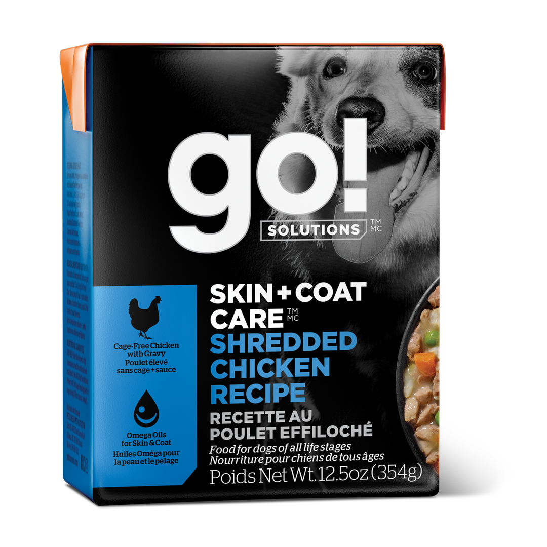 GO! Chien Peau & Pelage, Poulet Éffiloché 354g
