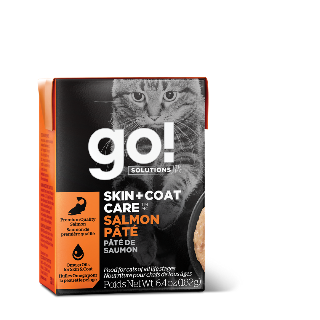 GO! Chat Tetra Pak Soins Peau & Pelage, Pâté Saumon 182g