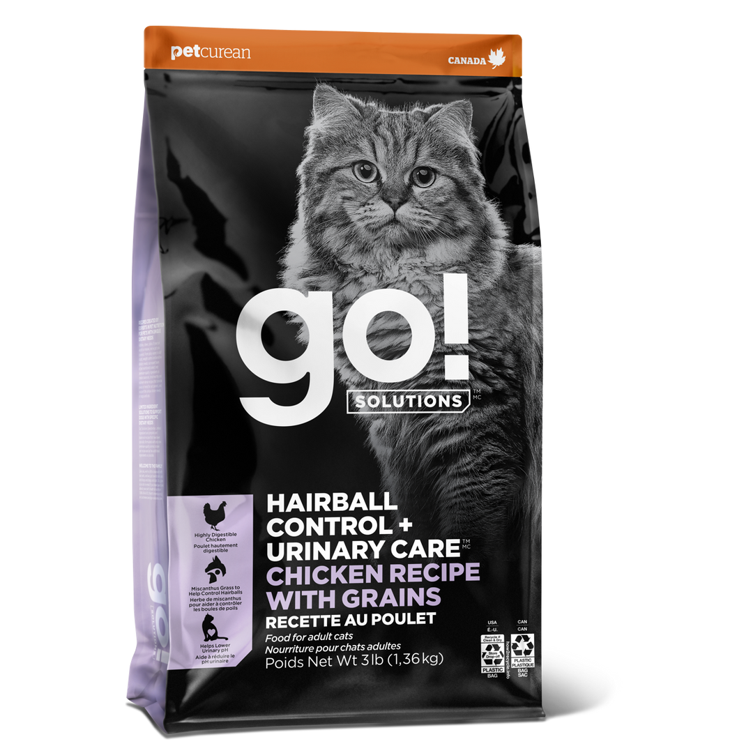 GO! Chat Contrôle Boules de Poils + Soins Urinaires, Poulet 7.27kg