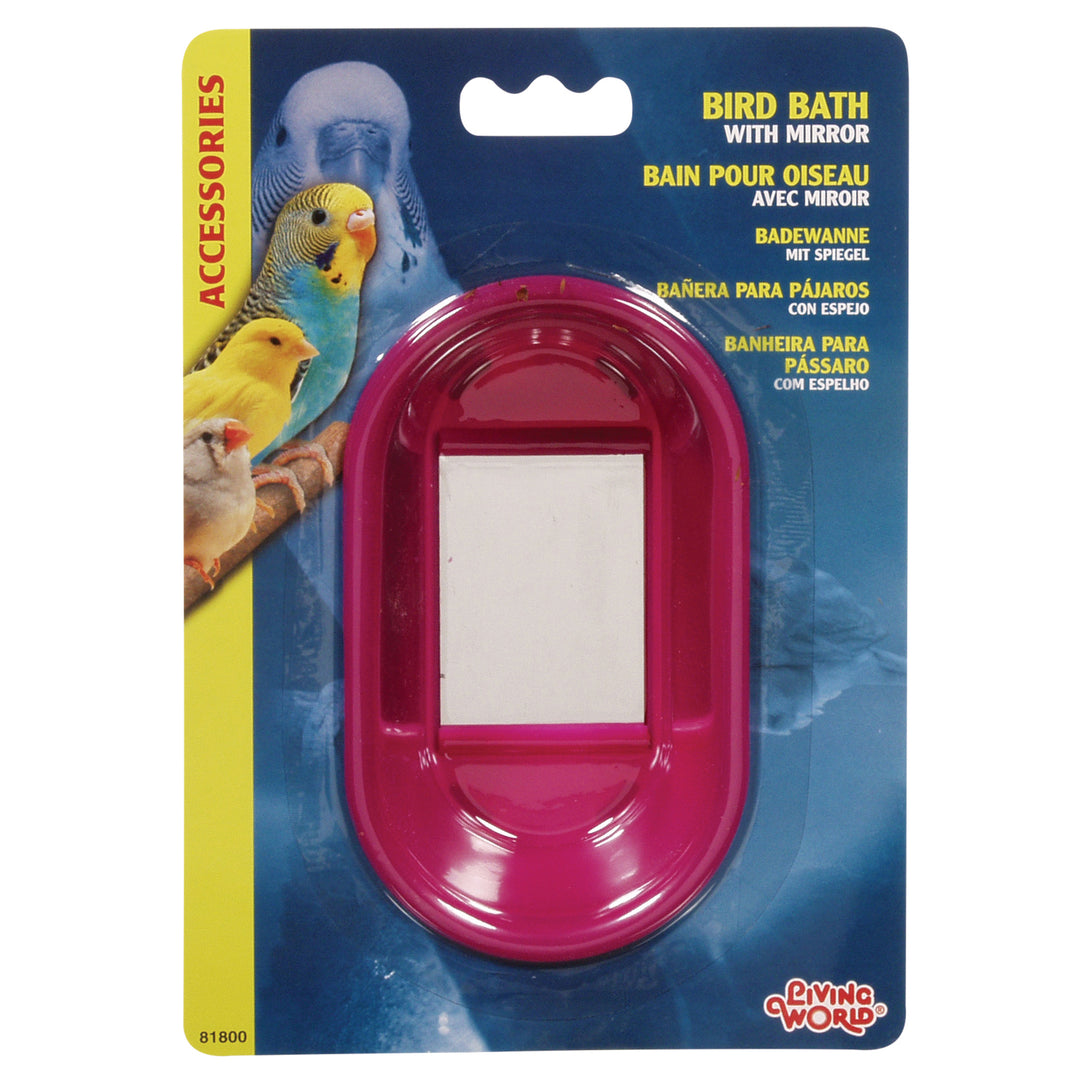 LW Baignoire Intérieure Ovale/Mirroir pour Oiseaux