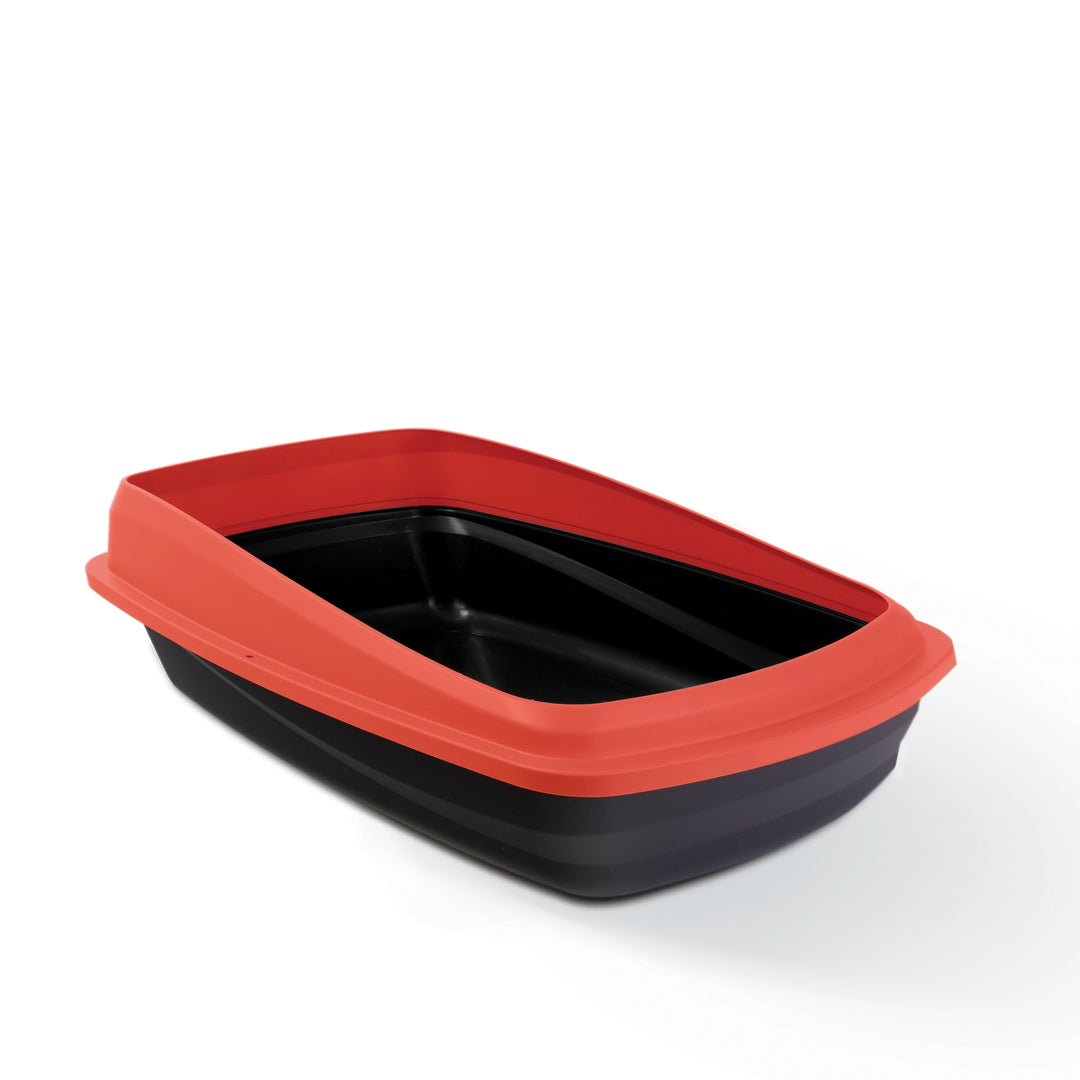 CATIT Bac à Litière L Rouge & Gris Foncé