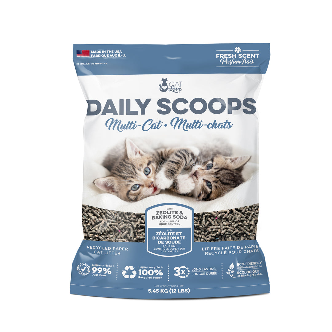 CAT LOVE DAILY SCOOPS Litière Papier Recyclé MC Parfum Frais 5.45kg