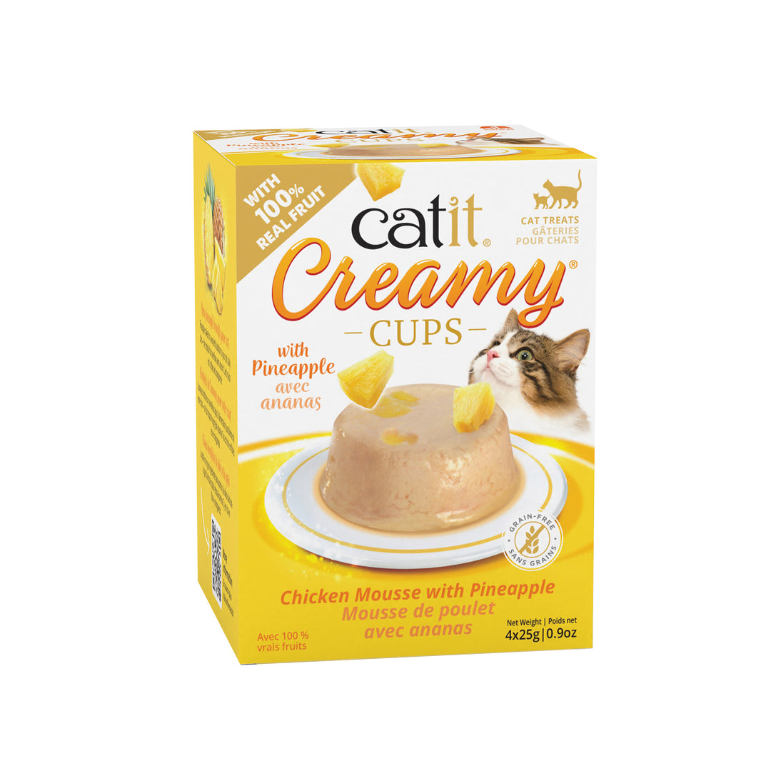 CATIT CREAMY CUPS Gâteries Chat Poulet & Ananas 4x25g