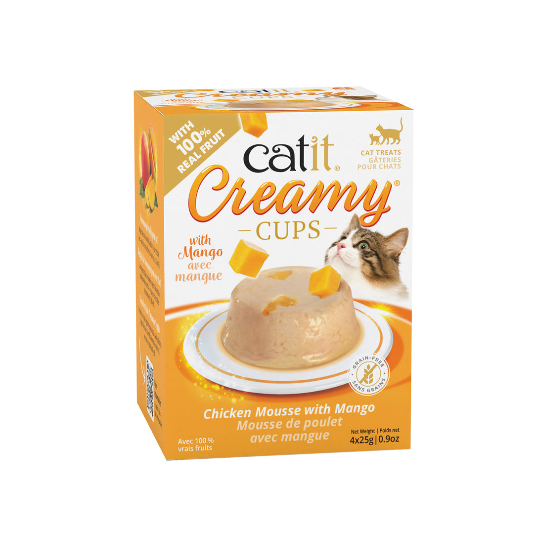 CATIT CREAMY CUPS Gâteries Chat Poulet & Mangue 4x25g