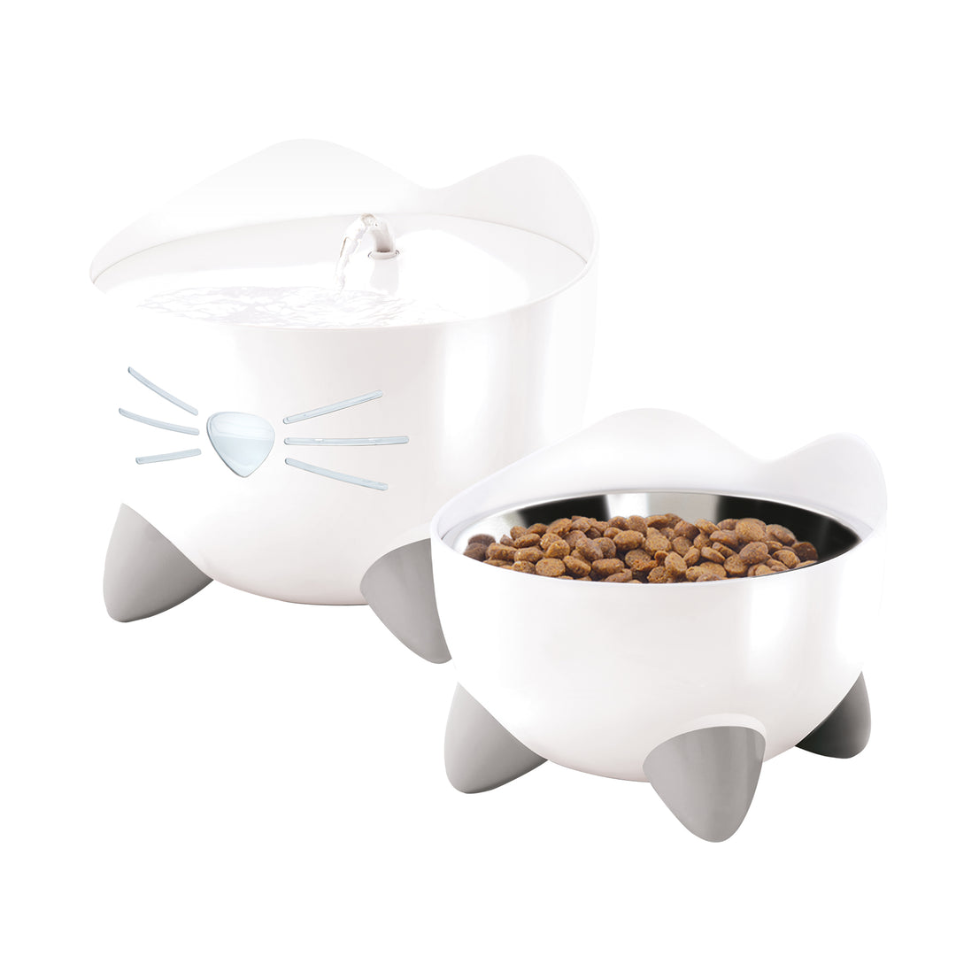 CATIT PIXI Abreuvoir & Bol Surélevé Blanc