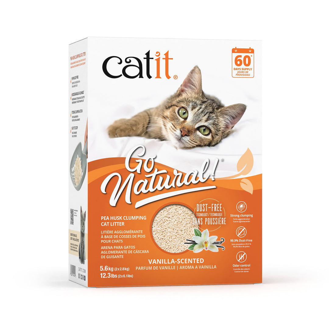 CATIT GO NATURAL! Litière Cosses de Pois Vanille 5.6kg