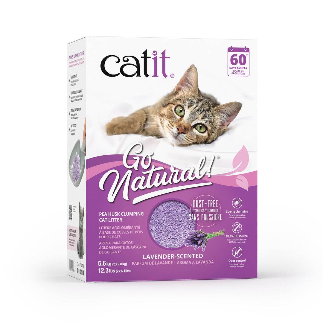 CATIT GO NATURAL! Litière Cosses de Pois Lavande 5.6kg