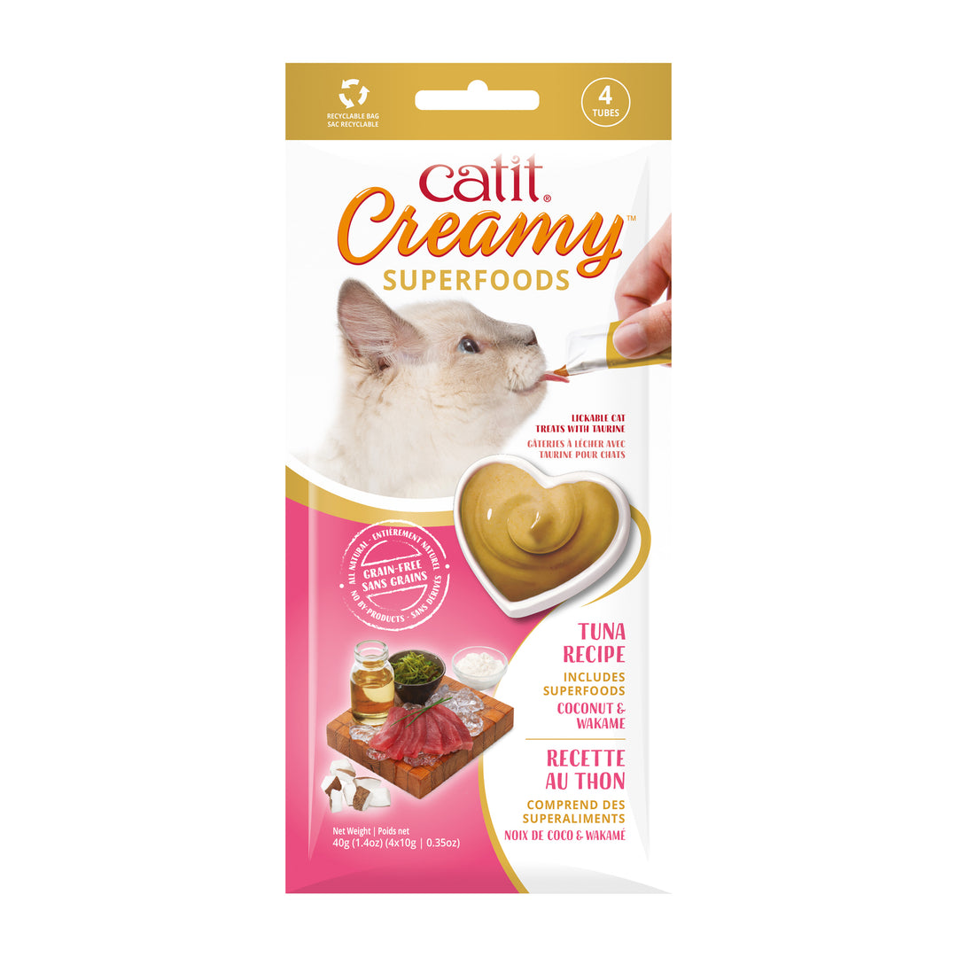 CATIT CREAMY SUPERALIMENTS Gâteries Chat Thon 4x10g