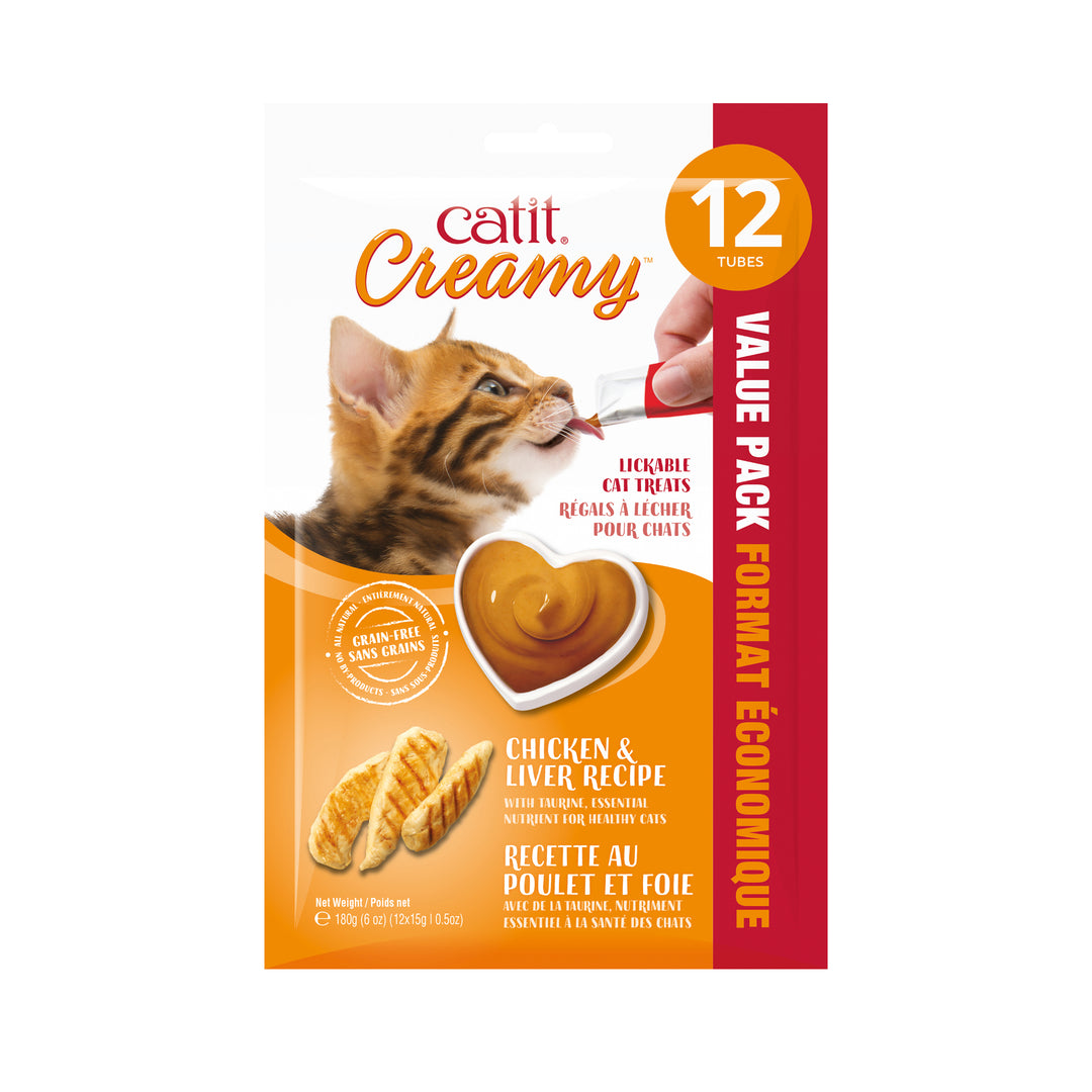 CATIT CREAMY Gâteries Chat Poulet & Foie 12x15g