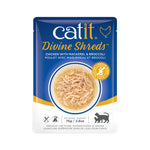 Voir l’image dans la galerie, CATIT DIVINE SHREDS Chat Poulet, Maquereau &amp; Brocoli en Bouillon 75g
