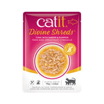 Voir l’image dans la galerie, CATIT DIVINE SHREDS Chat Thon, Crevette &amp; Citrouille en Bouillon 75g

