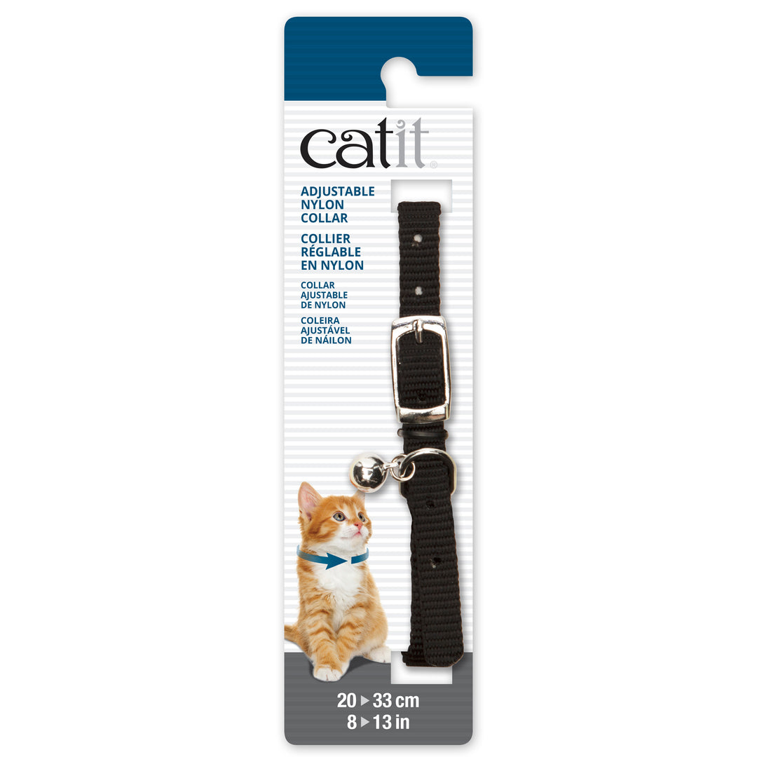 CATIT Collier Nylon/Boucle Métal 8-13" Noir