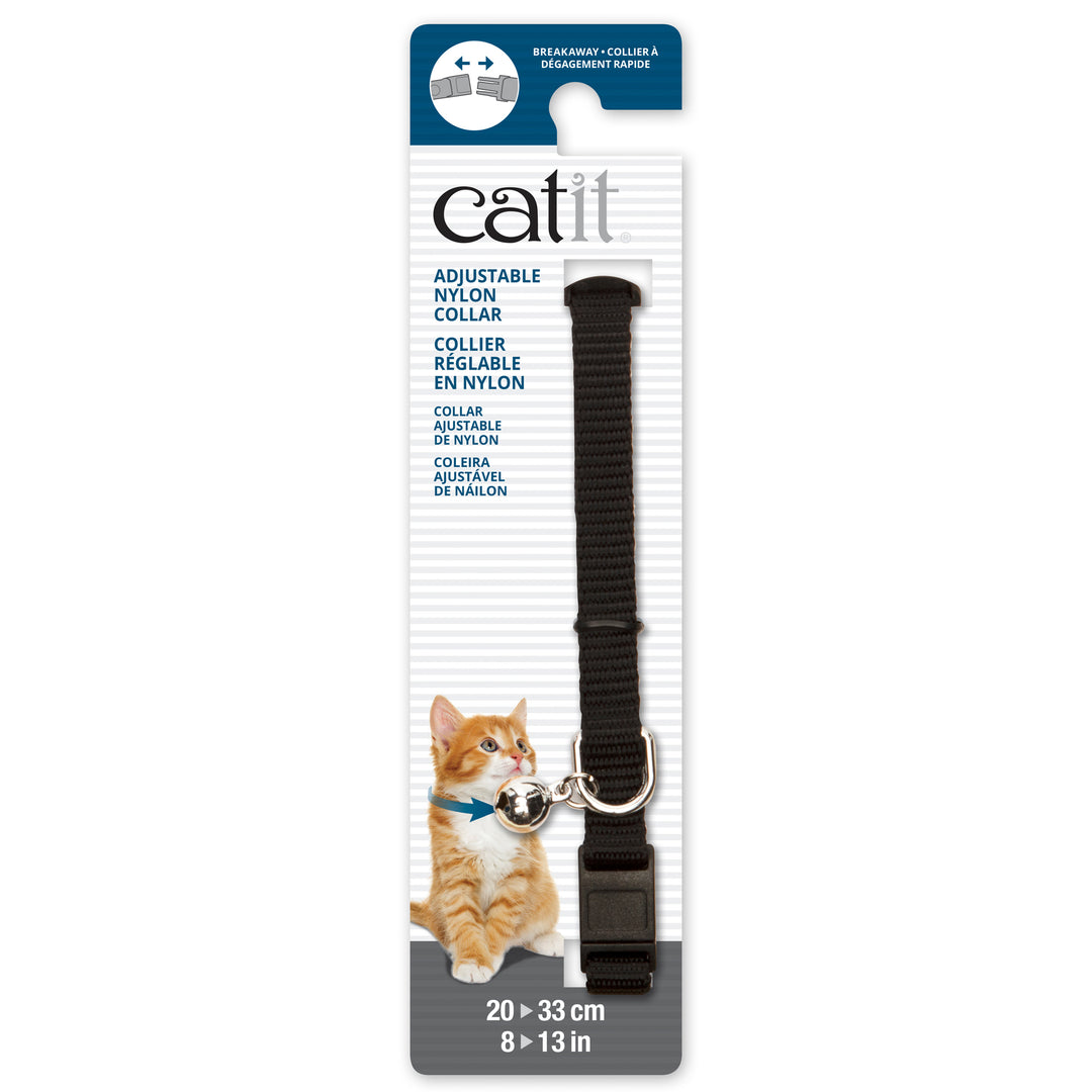 CATIT Collier Nylon/Boucle Urgence 8-13" Noir