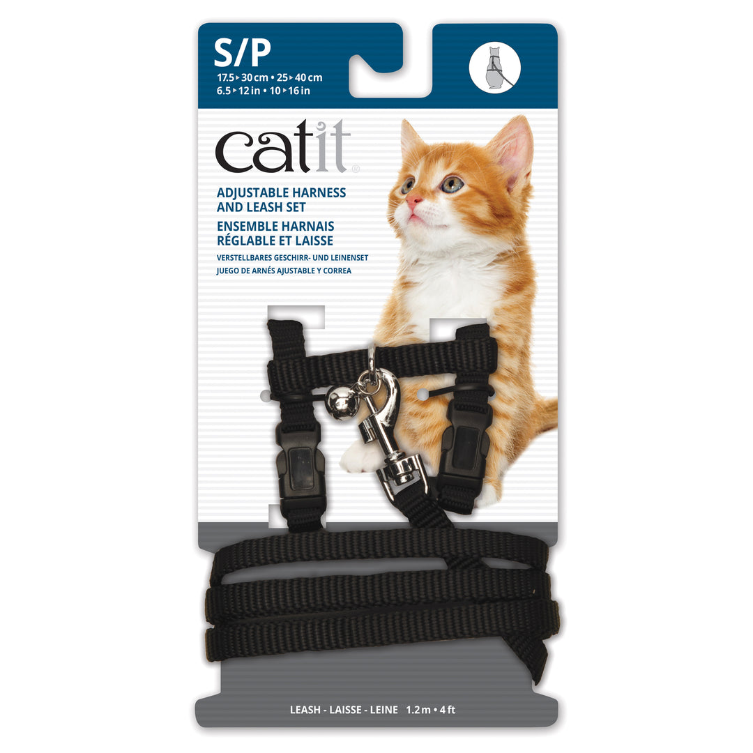 CATIT Harnais et Laisse S 10-16" Noir