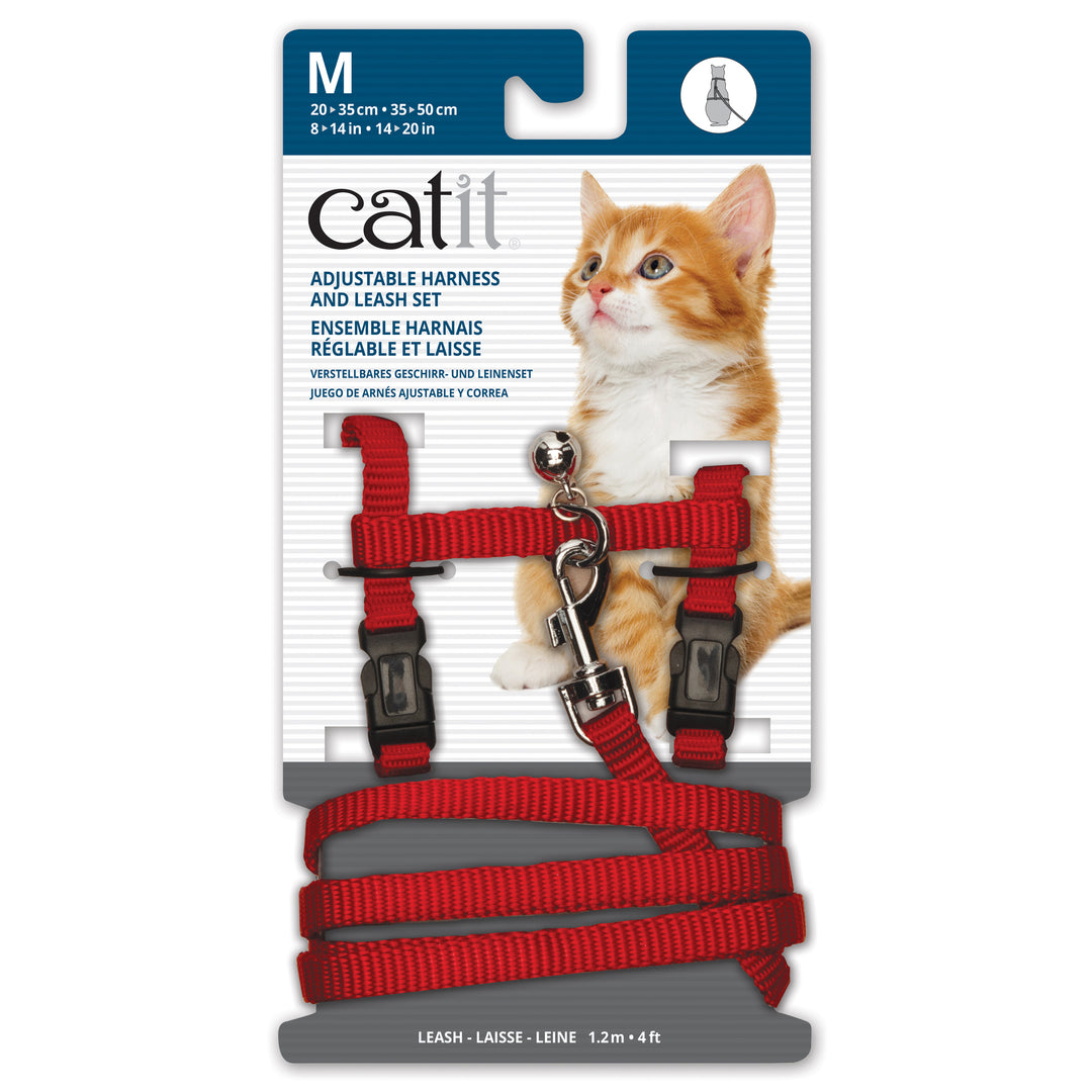CATIT Harnais et Laisse M 10-16" Rouge
