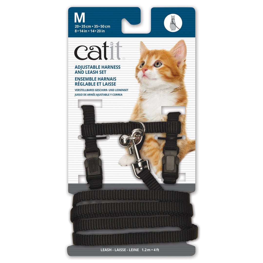 CATIT Harnais et Laisse M 10-16" Noir